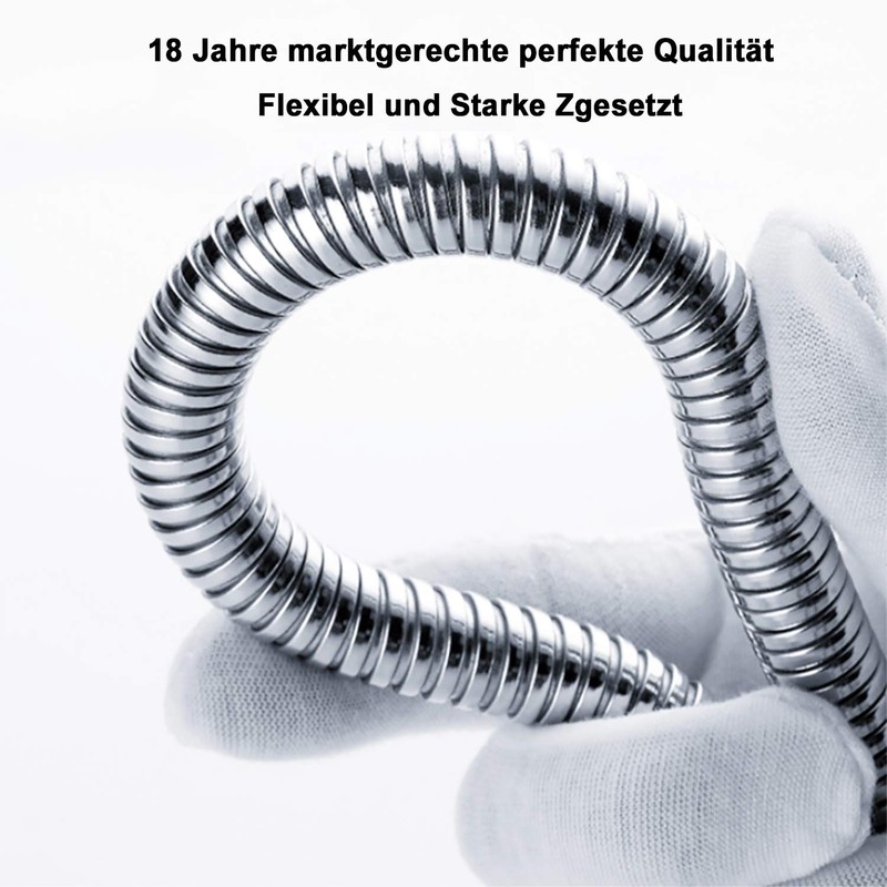 D&D Premium Stainless Steel Flexible Shower Hose with Seals for