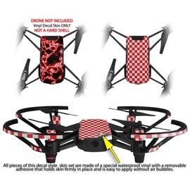 Skin Decal Wrap 2 Pack for DJI Ryze Tello Drone Electrify Red Drone NOT Included