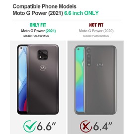 Poetic Revolution Series Case for Moto G Power (2021), Full-Body Rugged Dual-Layer Shockproof Protective Cover with Kickstand and Built-in-Screen Protector, Black