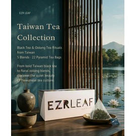 EZR LEAF Taiwan Tea Rituals – Premium Taiwan Tea Variety Pack, Taiwan Black Tea & Oolong Tea Collection, Four Seasons Oolong, Osmanthus Oolong, Pyramid Tea Bags, Tea Gift Set