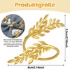Pack of 12 Golden Napkin Buckle, Wheat Leaf-Shaped Napkin Holder,