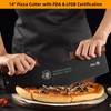 AILUROPODA Pizza Cutter Rocker with Protective Case with Walnut Handles