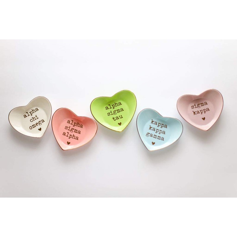 Sorority Shop Zeta Tau Alpha Jewelry Dish - Heart-Shaped High-gloss