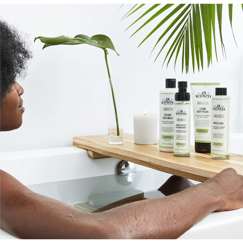 J.R. Watkins Awaken Bath Elixir, Liquid Bath Soak, Rosemary &