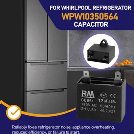 2-Pack WPW10350564 Refrigerator Capacitor Compatible with Whirlpool W10350564, Replaces PS11753490 AP6020176, Durable Refrigerator Capacitor for Compressor Start