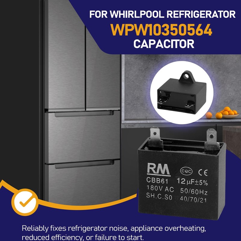 2-Pack WPW10350564 Refrigerator Capacitor Compatible with Whirlpool W10350564, Replaces PS11753490