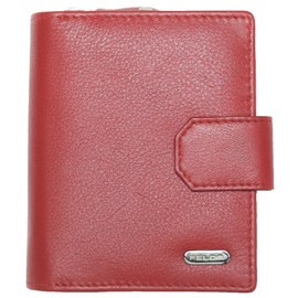 Felda - Damen Geldbörse aus Echtleder - RFID-Blocker - 14 Kartenfächer & Münzfach - Rot