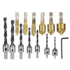 23PCS Hole Drilling Bit Set Stainless Steel Brass 1/4in Hex