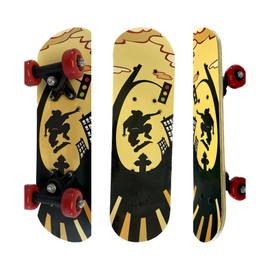 Small Skateboard, 17 x 5 Inch Double Kick Skateboard for Beginners with Maple Deck, Boys & Girls, Multiple Designs (S1_City Hunt)
