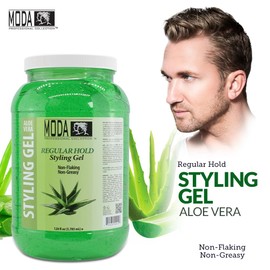 MODA Regular Hold Styling Gel - With Glycerin, Keratin, Panthenol, Collagen Amino Acids, Jojoba Oil, and Vitamin E Long-Lasting Hold for All Hair Types - 128Oz