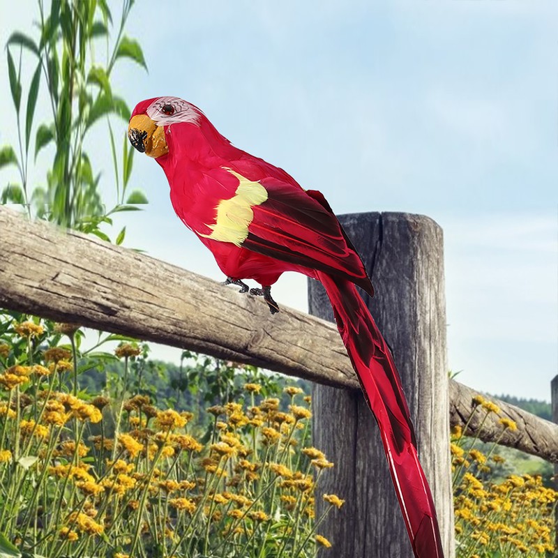 Simulation Feather Parrot Beautiful Artificial Bird Decor Party Garden Home