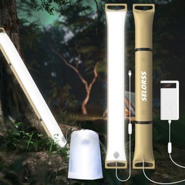 SELORSS Portable Inflatable Folding Outdoor Camping Light, IP66 Waterproof Standard with USB Plug for Camping, Hiking, Traveling and Other Outdoor environments(Khaki)