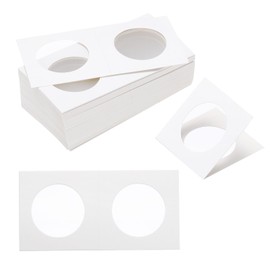 PATIKIL 2x2 Coin Flips, 250 Pack 33mm Cardboard Coin Holder Paper Coin Holders for Coin Collection Supplies Collector, White