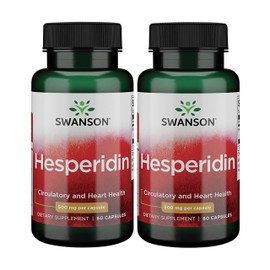 Swanson Hesperidin - Citrus-Derived - Cardiovascular & Hearth Health Support- Contributes to Muscle Recovery* - Features Antioxidant Properties - Gluten Free & Non-GMO - 60 Capsules (2 Pack)