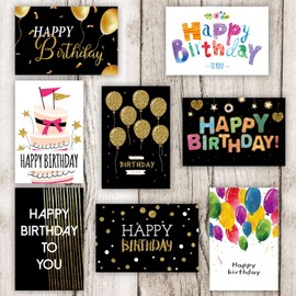 24 PCS Birthday Cards,with Envelopes & Stickers | 4x6 Inches Blank Happy Birthday Cards for Family, Kids, Friends and Office