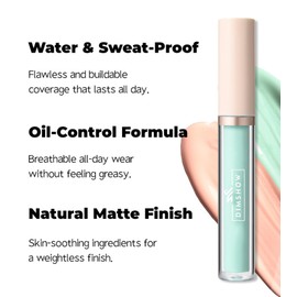 EnMart Liquid Concealer Set, 4 Shades Cream Foundation Concealer, 2.3g Each, Lightweight Makeup, Long Lasting & Full Coverage, Oil-Free, for Dark Circles, Redness & Blemishes, with 4PCs Makeup Brushes