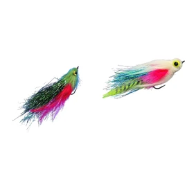 Set of 2 Jenzi Predatory Fish Streamer with Jenzi Eye Approx. 17 cm 6/0 Hooks + Petri Heil Sticker