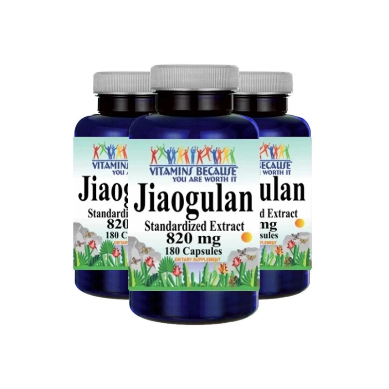 Jiaogulan Standardized Extract 820mg 3X180 Caps Gynostemma Pentaphyllum/Rhizome