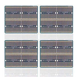 Treedix 4 pcs Universal Board Solderable BreadBoard Split Design PCB Prototype Shield Board Double Sided Tinned Gold Plated Holes Compatible with Arduino Kit Raspberry Pi Prototyping and Testing