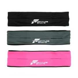 Fortitude Sports Phone Belt for Running | Waist Belt Phone Pouch | Phone Holding Running Belt for Women and Men for Running, Walking, Cycling and Fitness (Pink, Small)