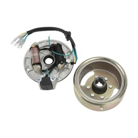 Demeras Magneto Stator Flywheel Rotor Set, Sturdy Aluminum Good Performance Engine Parts for 90cc Pit Bike ATV