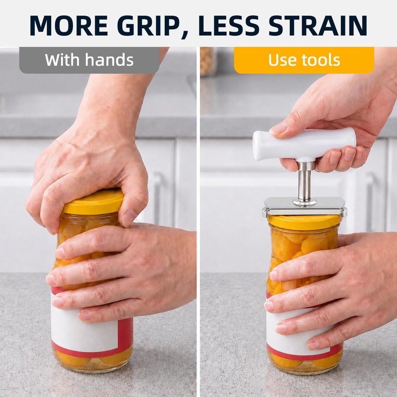 Stainless Steel Jar Opener for Seniors with Weak Hands, Adjustable