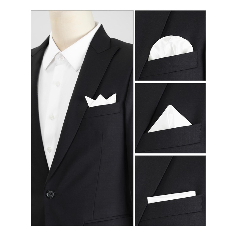 Allegra K Solid Color Pocket Square Handkerchief, Business, Wedding, Formal