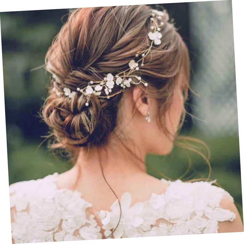 Vaguelly Handmade Headdress Flower Shaped Hair Chain for Women Elegant