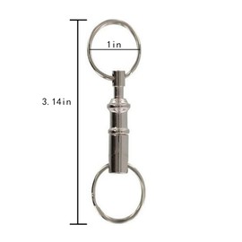 WELANGBN 2 Packs Of Quick-Release Detachable Keychain Double Pull Keychain Spring Separate Double Keychain Lock Valet Parking Key Flashlight Diy Craft Accessories, 3.14 inch, Silvery