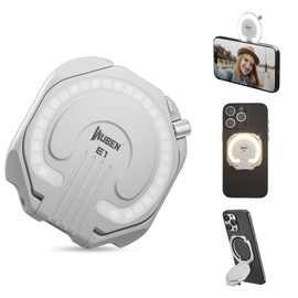 WUBEN E1 Selfie Luz para Celular, 300 Lúmenes Recargable Luz de Relleno LED Portátil, Compatible con Magsafe, 3000k-6000K Regulable, Magnética para Selfies, Teléfonos, TikTok, Vlog (Blanco)