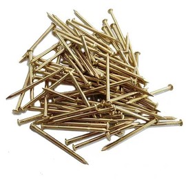 50 Pcs Hardware Nails for Hanging Pictures, Gold Finishing Small Nails for Picture Hanging/Wood/Concrete Wall (Gold, 38mm)