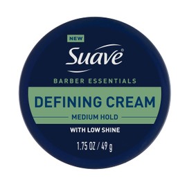 Suave+ Hair Cream Barber Essentials Defining Cream for Men, Medium Hold and Low Shine, Long-Lasting Barber Quality Results, 1.75 oz