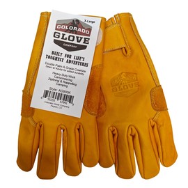 Heavy Duty Adventure Gloves for Canyoneering, Ziplining, Rappelling, Camping, Work. Double Palm A-Grade Cowhide, Sewn with Kevlar. (XX-Large)