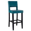 Linon Vega Bar Stool, 19"W x 20"D x 44.5"H, Blue