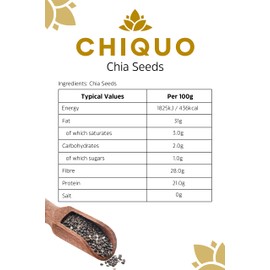 Chiquo Chia Seeds 200g - High Nutritional Value & Packed with Protein | Perfect for Smoothies, Salads & Keto Recipes | Boost Every Meal
