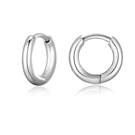 Titanium Hoop Earrings for Men and Women, G23 Titanium Hoop Earrings, Hypoallergenic, Small Folding Hoop Earrings, Cartilage Helix Ear Piercing, 8/10/12 mm, Titanium, No Gemstone