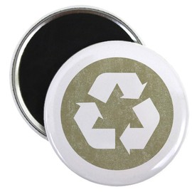 CafePress Vintage Recycling Magnet 2.25" Round Magnet, Refrigerator Magnet