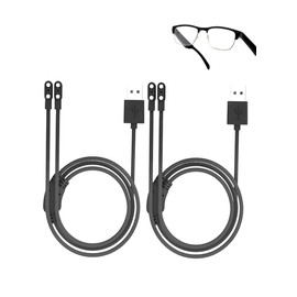 WUNIAK Charging Cable for XOOMEER KY02 Ai Translation Smart Glasses, Magnetic USB Flexible One to Two Double-Ended Charging Cable Accessories,(2 Pack)