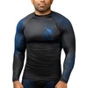 Hayabusa Geo Long Sleeve Jiu Jitsu Rashguard - Blue, XXL