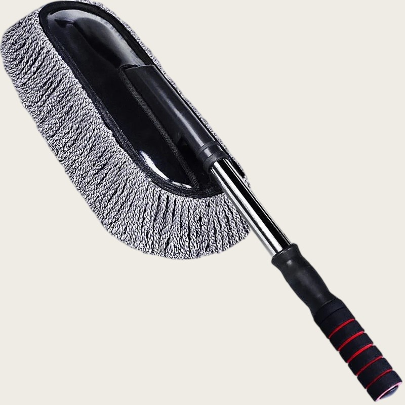 Car Wash Brush with Flexible Stainless Steel Handle – Microfiber
