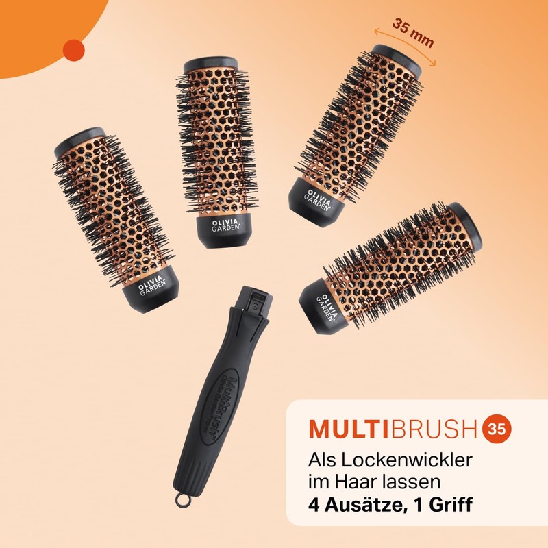 Olivia Garden Multibrush Curlers Kit - 4 Attachments & 1