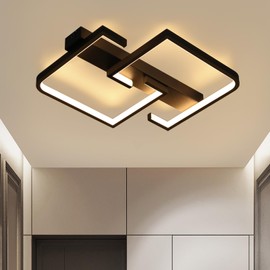 CBJKTX Ceiling Light LED Ceiling Light Black Small Hallway Lamp 19 W 30 cm Kitchen Lamp Modern Warm White 3000 K Geometry Design Bedroom Lamp for Hallway Bedroom Kitchen Living Room Studio
