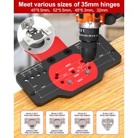 Cabinet Hinge Jig for 35 mm Hinges, Aluminum Alloy Material with Clamping Function, Concealed Hinge Jig Fit with Blum, Slow Close, Hidden, Self Closing, Corner, and Face Frame Cabinet Hinges