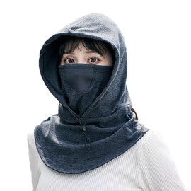 SamHeng Balaclava for Men & Women, Thermal Face Mask Snood Hood Hat Neck Warmer Scarf, Windproof Ski Mask Breathable Unisex Motorcycle Cycling Helmet Hat for Winter Outdoor Sports (Dark Grey)