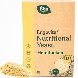 Engevita Nutritional Yeast Flakes by Bon Vegan | Premium Nutritional Yeast Flakes 125g | Vegan Cheese Substitute | with Vegan Vitamin D | Vitamin B12 | Vitamins of B Complex and Zinc | GMO Free