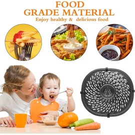 ALJ Air Fryer Grill Plate for 7QT PowerXL Vortex/6.9QT Uten Air Fryers, Upgraded Double-layer Non-stick Coating Air Fryer Grill Crisper Plate Pan Tray Griller Rack Grate Grid Insert for 7QT Air Fryer