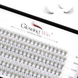 Glowing Win Individual Eyelashes, Individual Cluster Lashes, Natural, 120 Pieces, DIY Eyelash Extensions for Home, Individual Eyelashes, Wispy False Eyelashes, Natural Eyelash Extension (0.07C 10D Mix