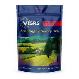 Vigrs Sipping Broth Adaptogenic Herbal Steep Sachets with Savory Seasonings, Provence Spice French Flavor, Vegan, Keto, Gluten Free, Intermittent Fasting, and Natural, Pack of 12