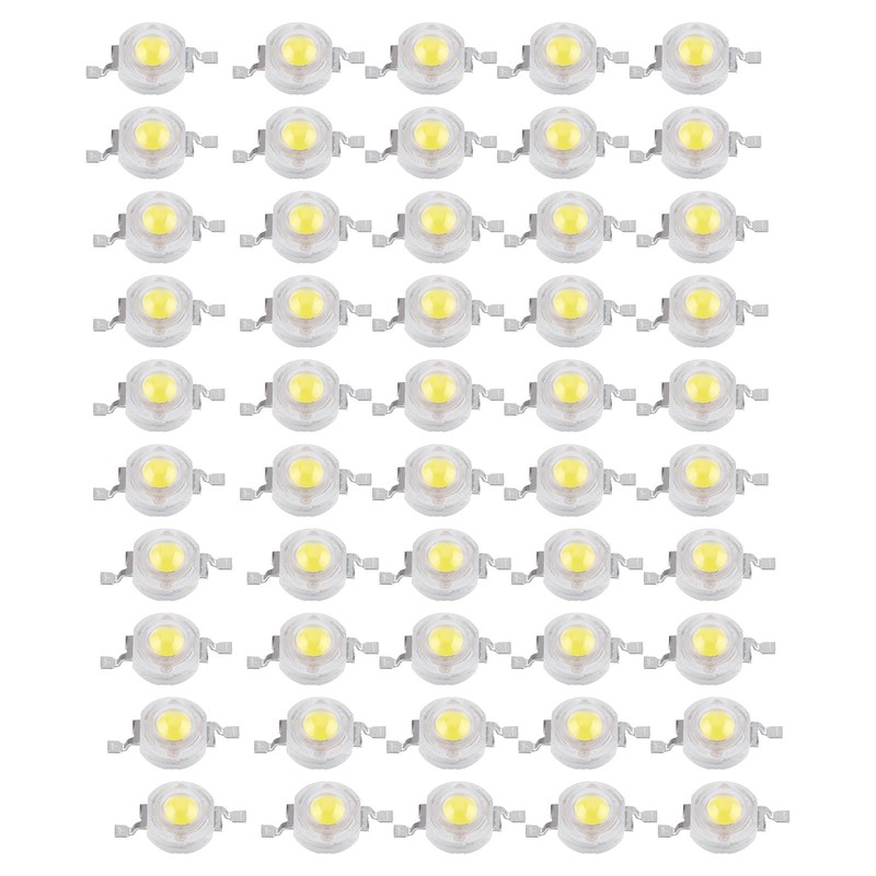 Moofey 50pcs 1W High Power LED Chip, SMD COB Micro