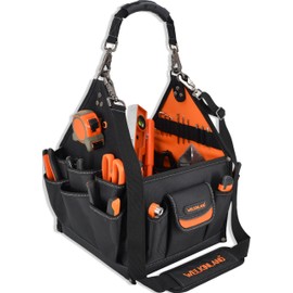 WELKINLAND 40-Pockets Tool tote, 25L Tote tool bag, Tech tools bag, Electrical tool bags, Open top tools bags, Tool tote with handle, Maintenance tool bag